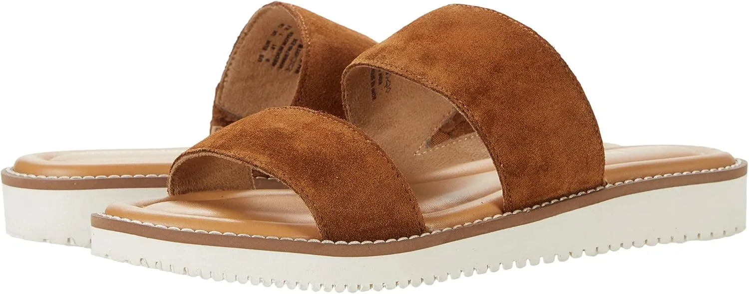 Hush Puppies Briard 2 Band Slide Tan Suede 8 M (B)