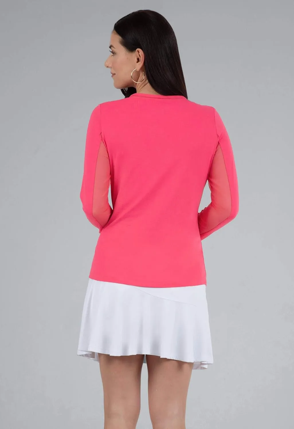 IBKUL Sun Protective UPF 50 Icefil Cooling Long Sleeve Crew Neck Top with Under Arm Mesh – 83000