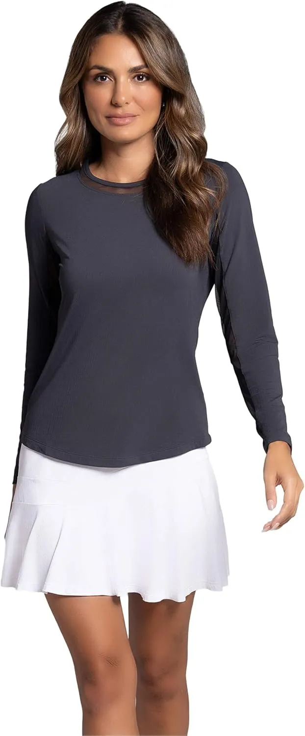 IBKUL Sun Protective UPF 50 Icefil Cooling Long Sleeve Crew Neck Top with Under Arm Mesh – 83000