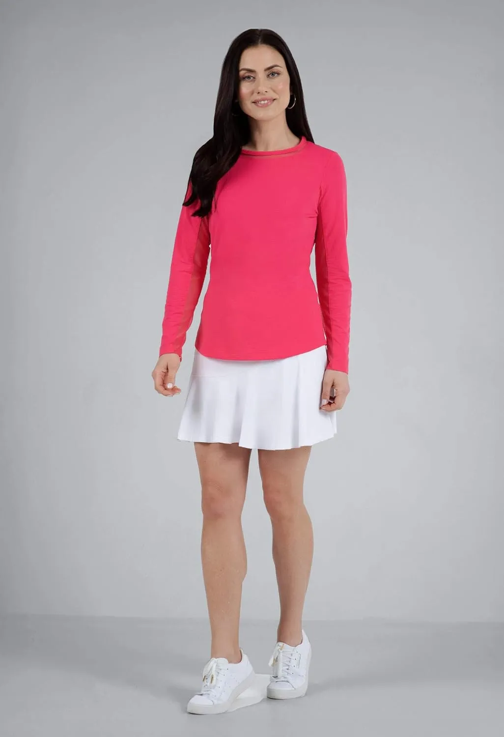 IBKUL Sun Protective UPF 50 Icefil Cooling Long Sleeve Crew Neck Top with Under Arm Mesh – 83000