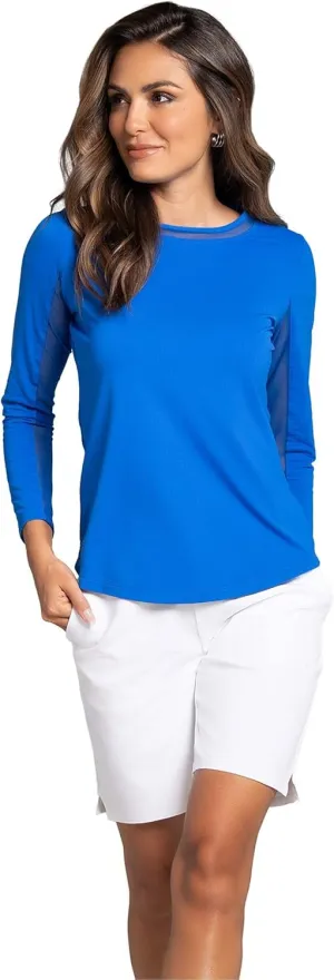 IBKUL Sun Protective UPF 50 Icefil Cooling Long Sleeve Crew Neck Top with Under Arm Mesh – 83000