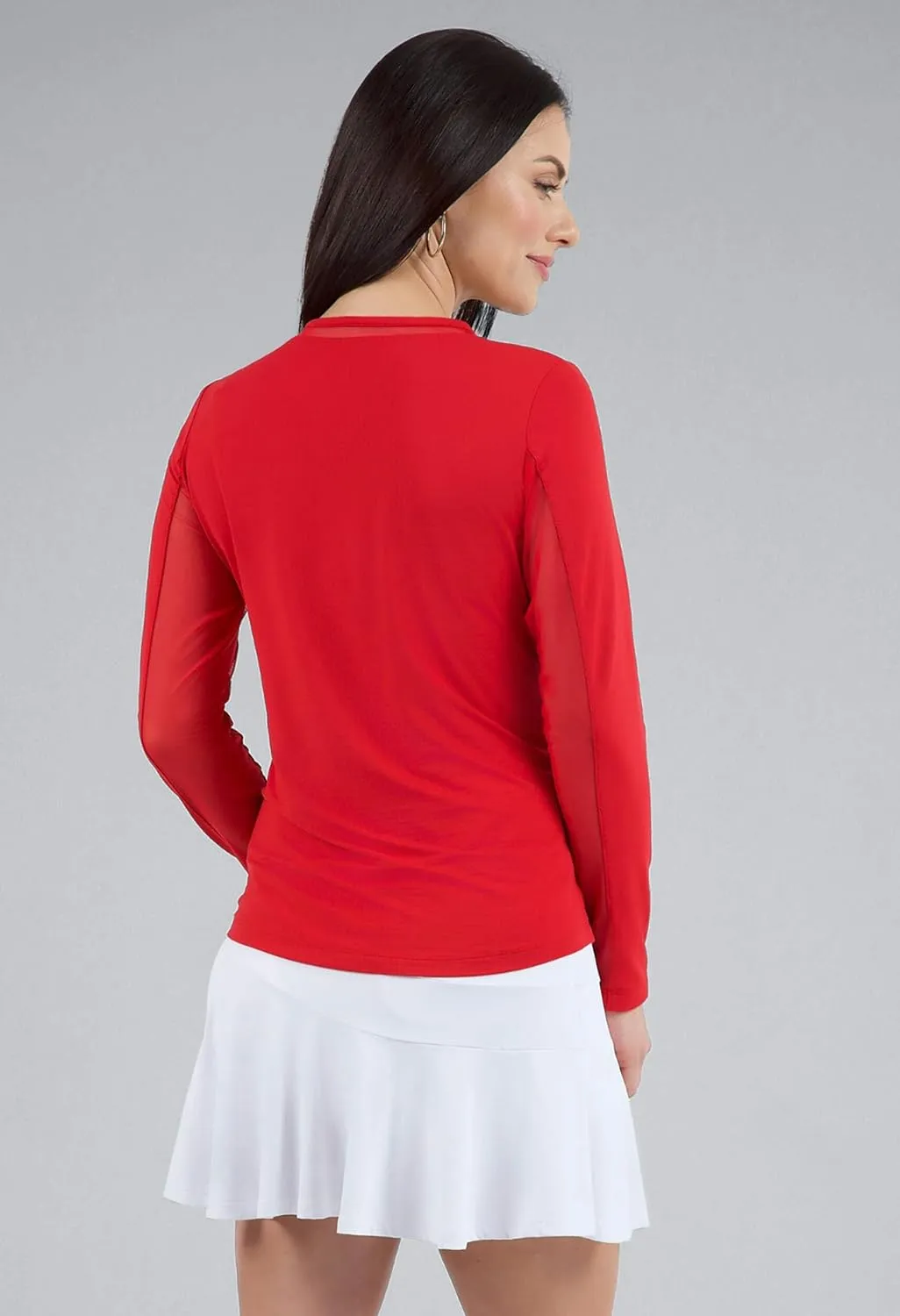 IBKUL Sun Protective UPF 50 Icefil Cooling Long Sleeve Crew Neck Top with Under Arm Mesh – 83000