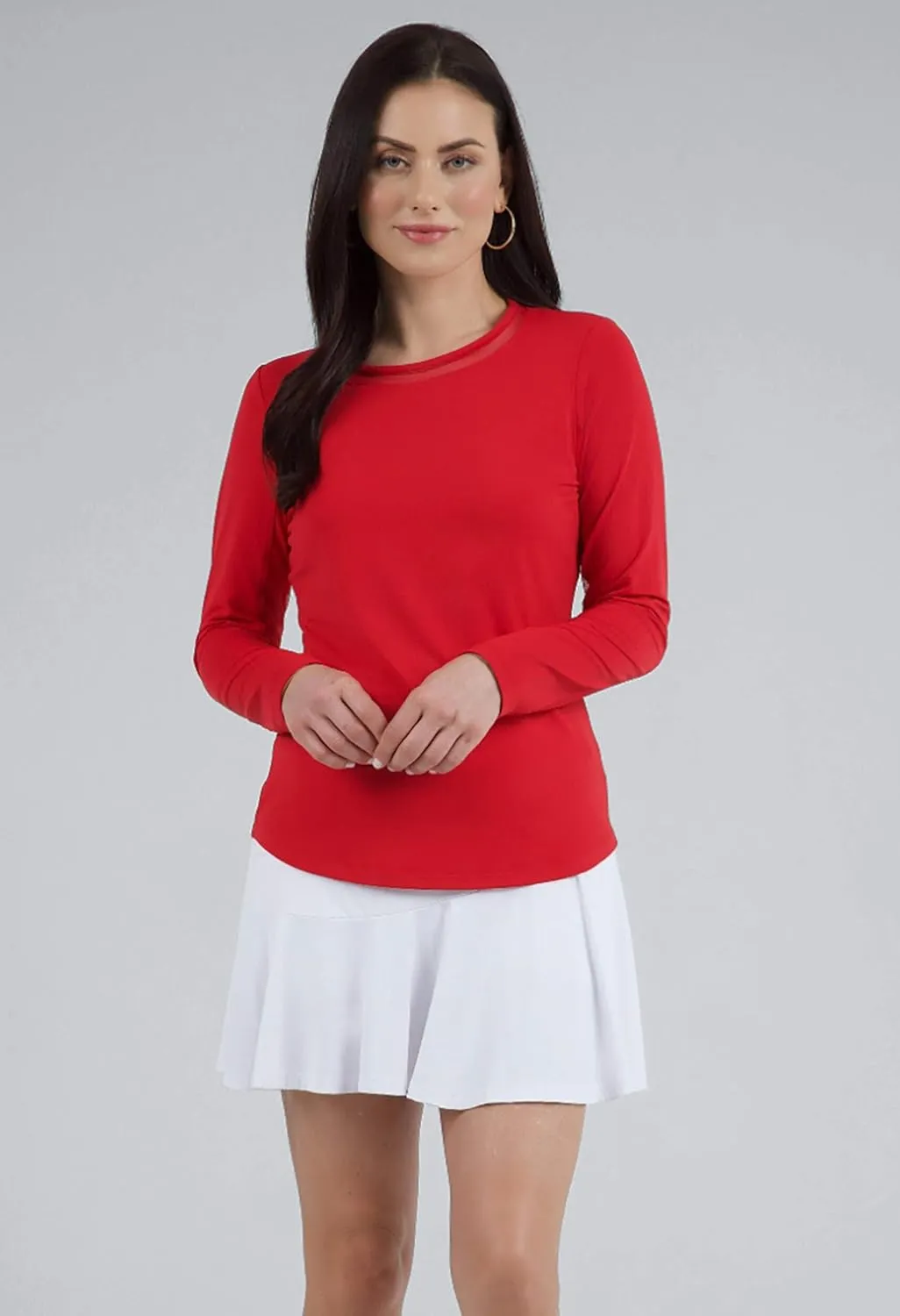 IBKUL Sun Protective UPF 50 Icefil Cooling Long Sleeve Crew Neck Top with Under Arm Mesh – 83000