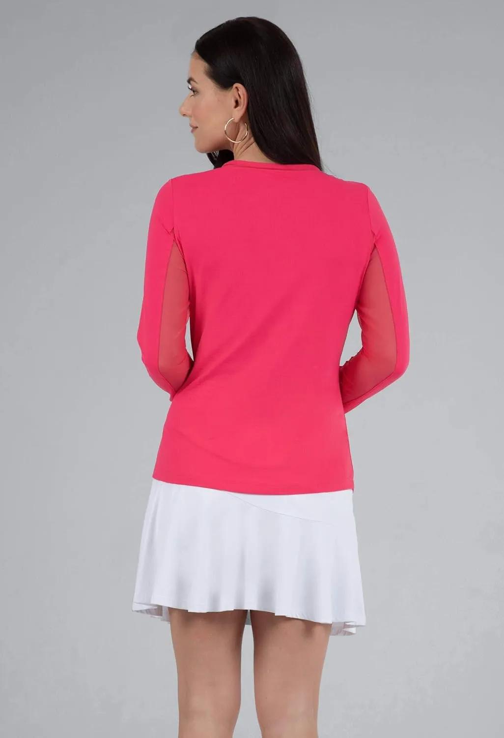 IBKUL Sun Protective UPF 50 Icefil Cooling Long Sleeve Crew Neck Top with Under Arm Mesh – 83000