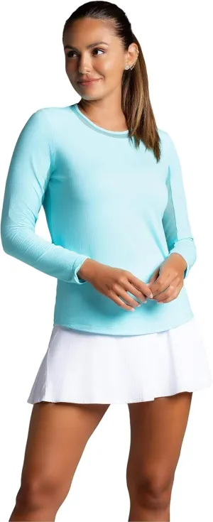 IBKUL Sun Protective UPF 50 Icefil Cooling Long Sleeve Crew Neck Top with Under Arm Mesh – 83000
