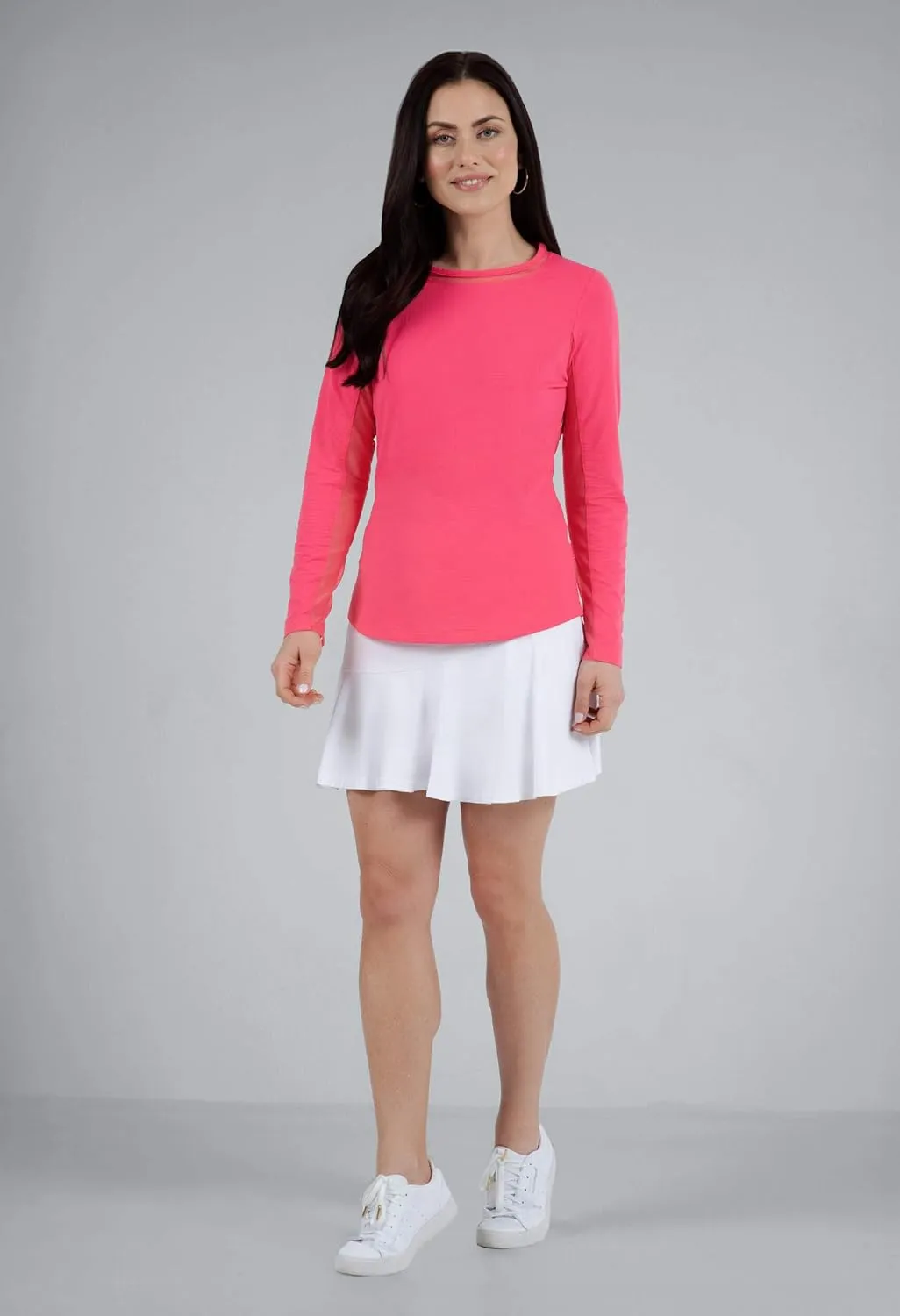 IBKUL Sun Protective UPF 50 Icefil Cooling Long Sleeve Crew Neck Top with Under Arm Mesh – 83000