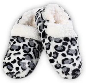 ICONOFLASH Women's Animal Print Loafer Style Slippers with Faux Shearling Lining