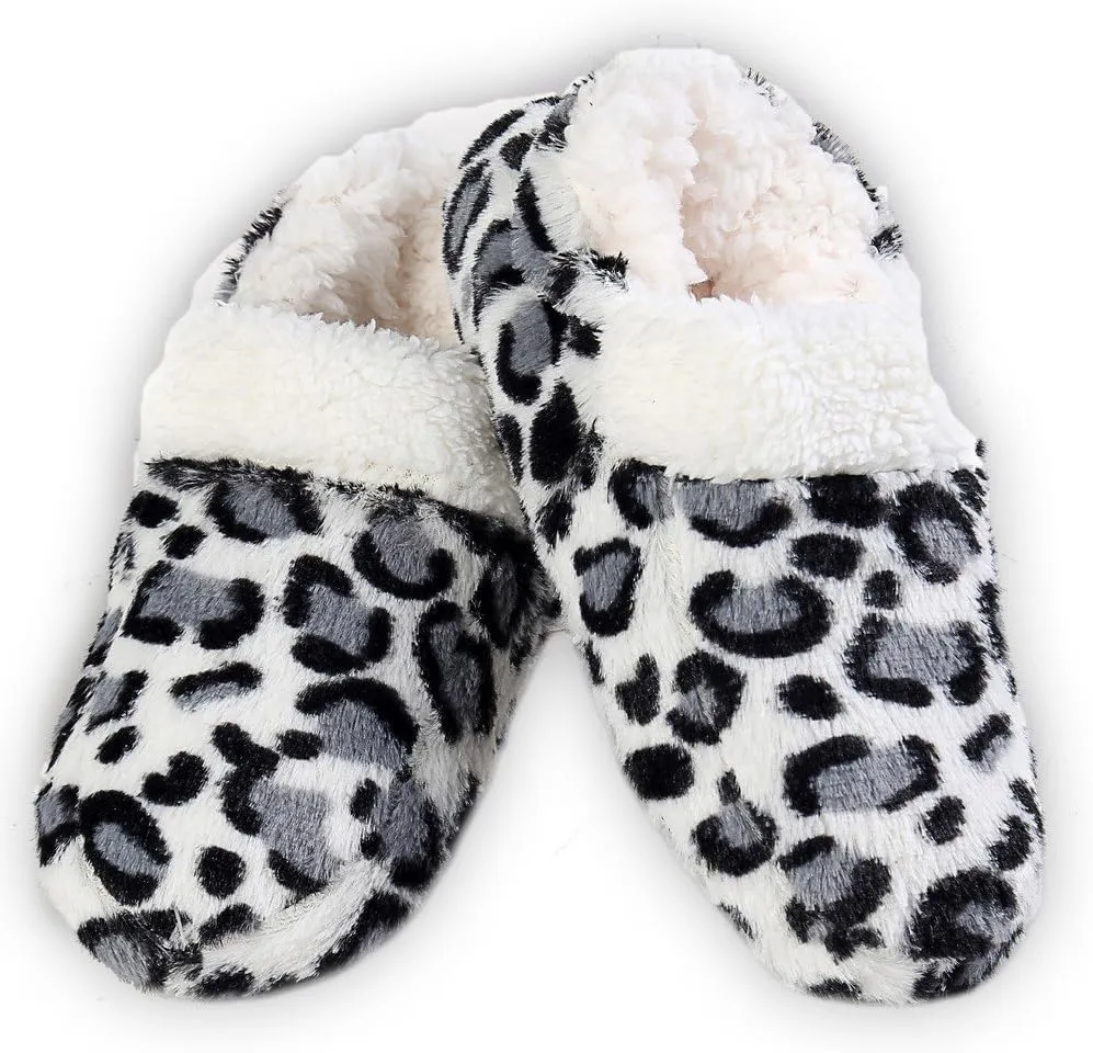 ICONOFLASH Women's Animal Print Loafer Style Slippers with Faux Shearling Lining