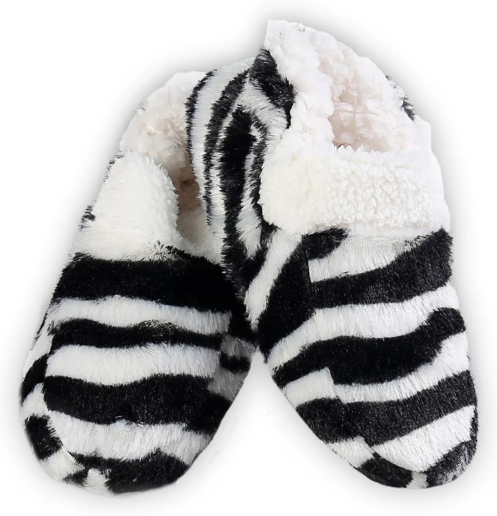 ICONOFLASH Women's Animal Print Loafer Style Slippers with Faux Shearling Lining
