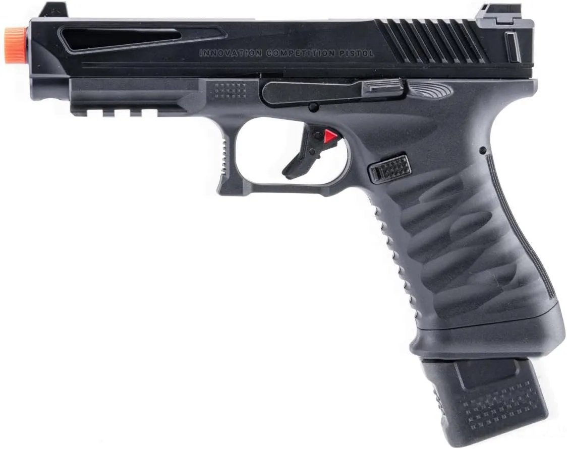 ICS ICP Airsoft Pistol Green Gas Blowback, Black