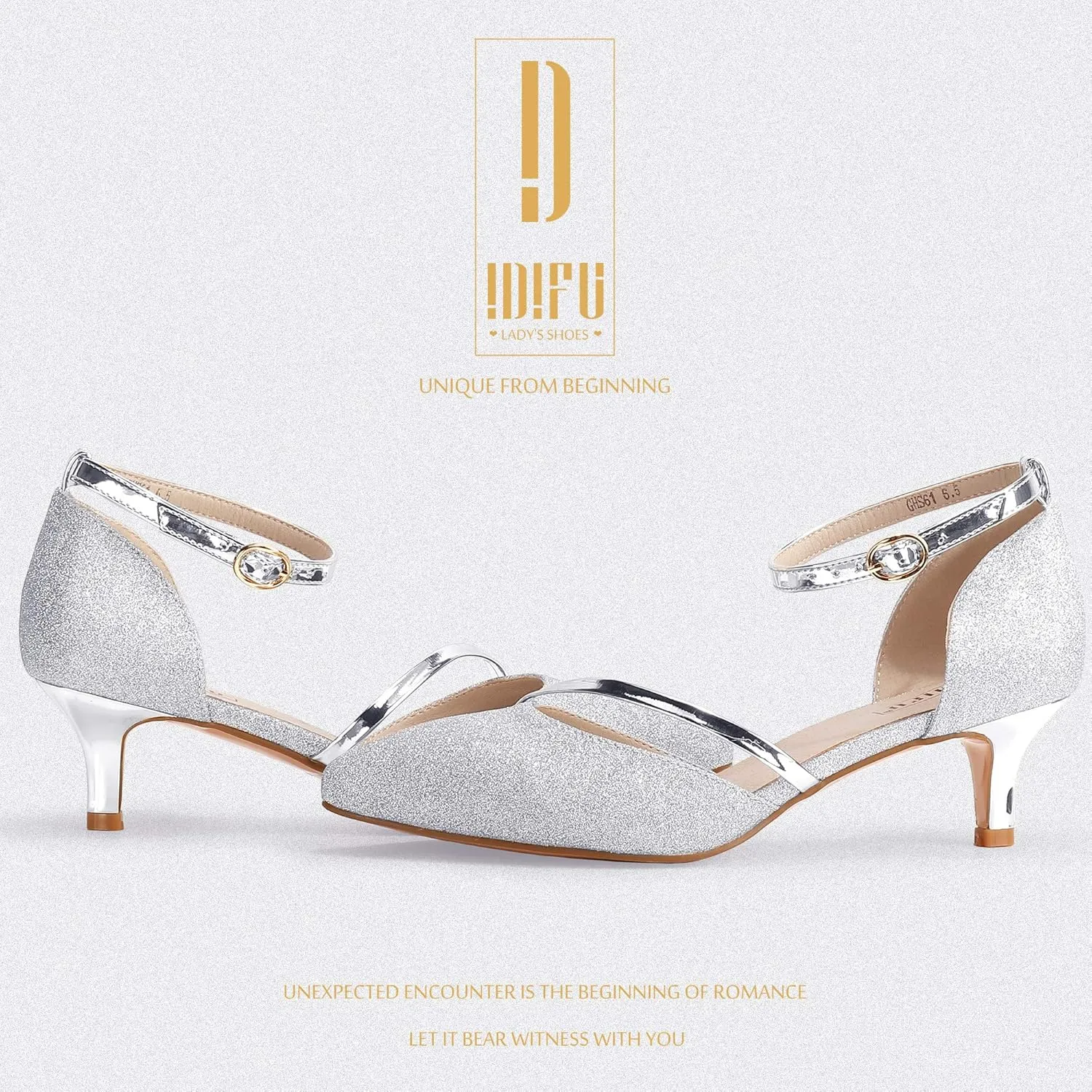 IDIFU Women IN2 Maxine Low Kitten Heels Dress Pumps Wedding Evening Formal Elegant Closed Toe Shoes for Women Bride