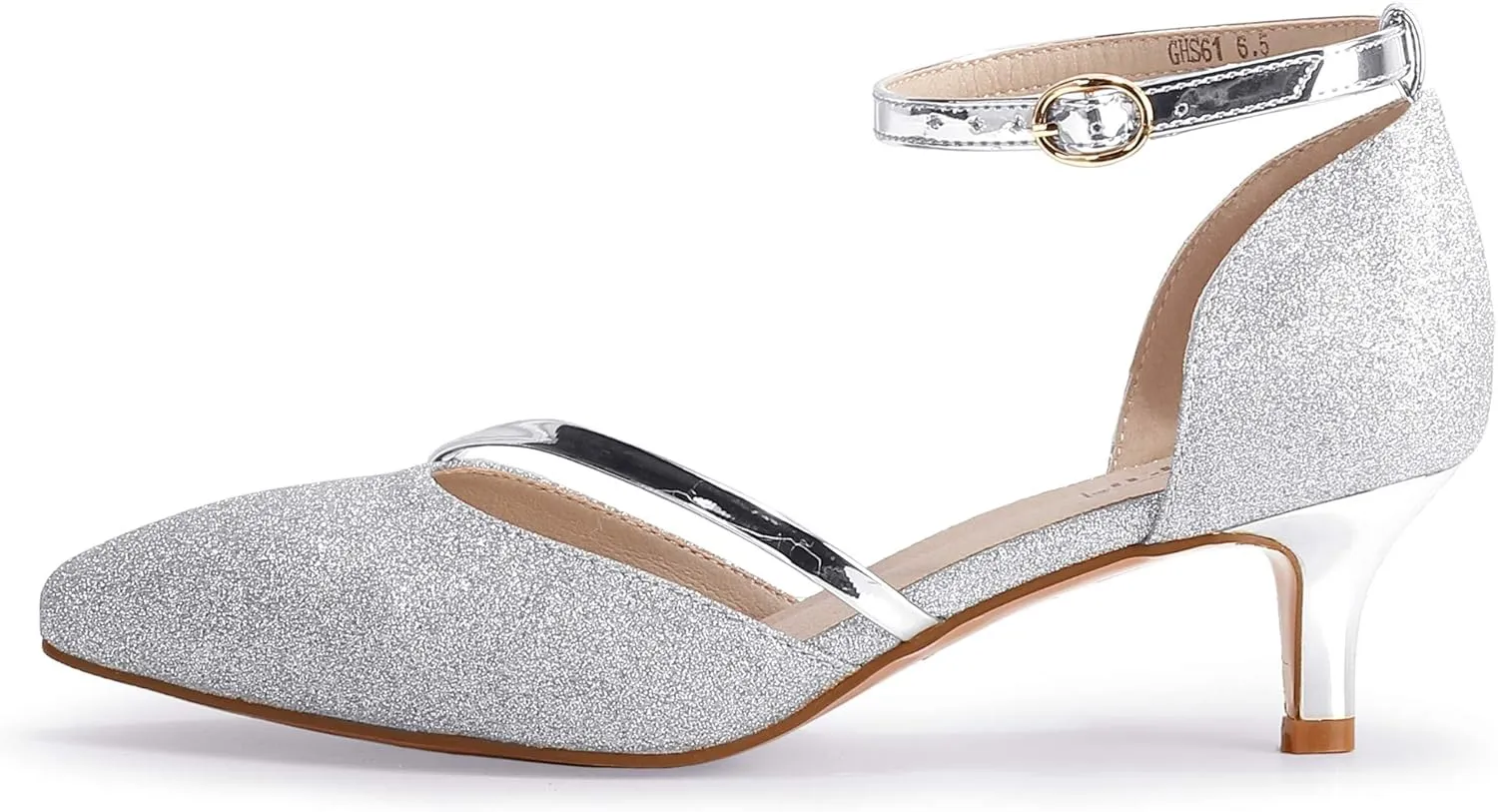 IDIFU Women IN2 Maxine Low Kitten Heels Dress Pumps Wedding Evening Formal Elegant Closed Toe Shoes for Women Bride