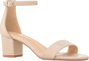 ILLUDE Women's Open Toe Ankle Strap Low Block Chunky Heels Sandals Party Dress Pumps Shoes