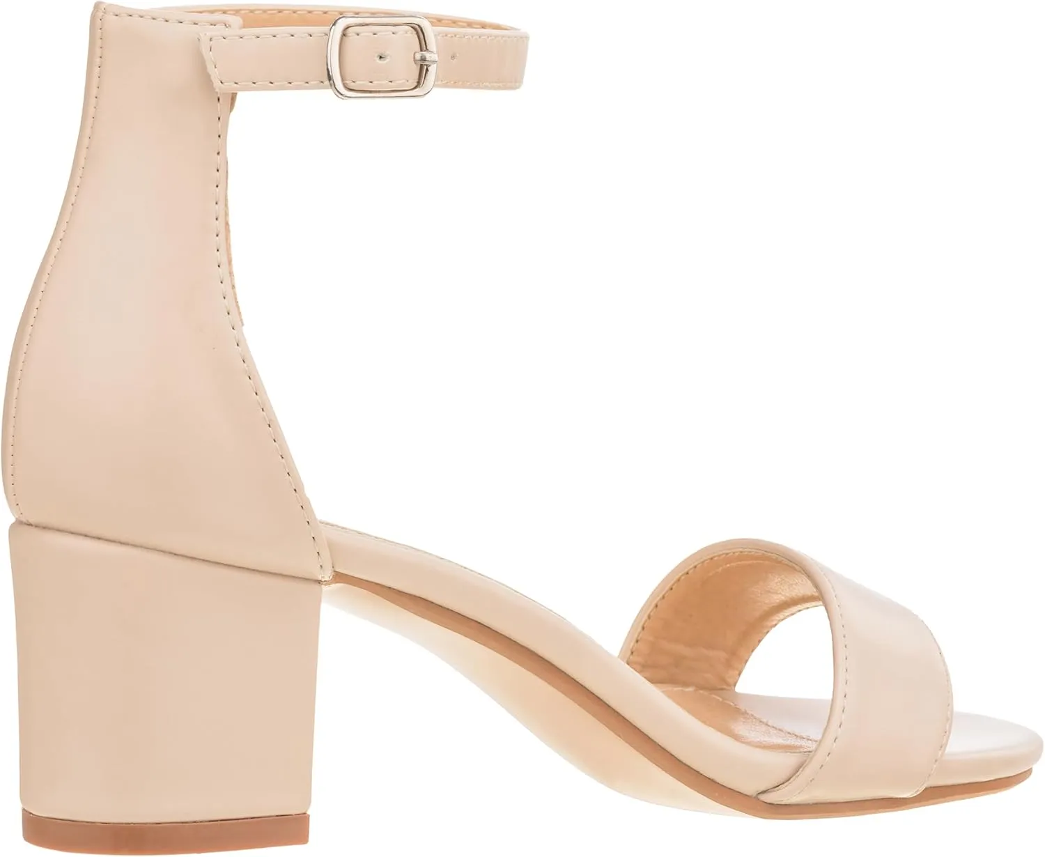 ILLUDE Women's Open Toe Ankle Strap Low Block Chunky Heels Sandals Party Dress Pumps Shoes