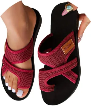 INGKE Breathable Mesh Sandals for Women 2024 Women's Hollow Mesh Slide Sandals Orthopedic Shoes for Women