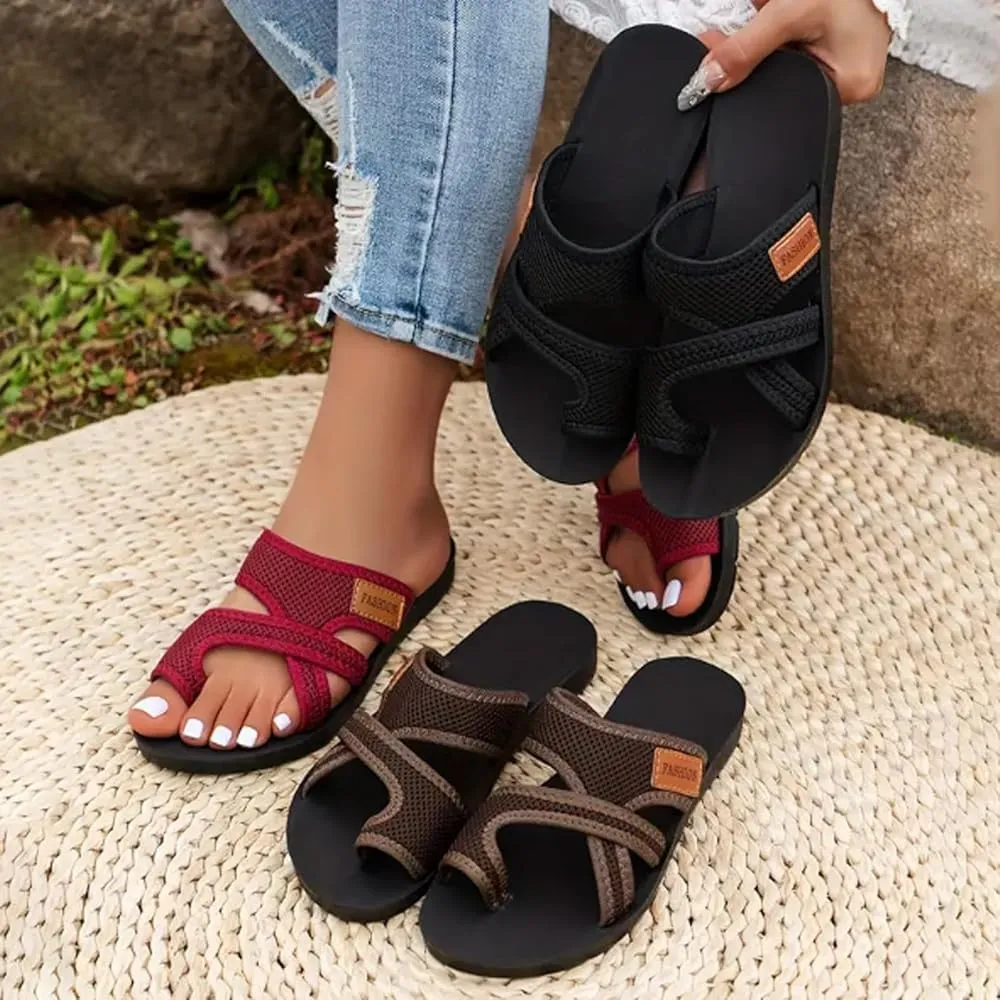 INGKE Breathable Mesh Sandals for Women 2024 Women's Hollow Mesh Slide Sandals Orthopedic Shoes for Women