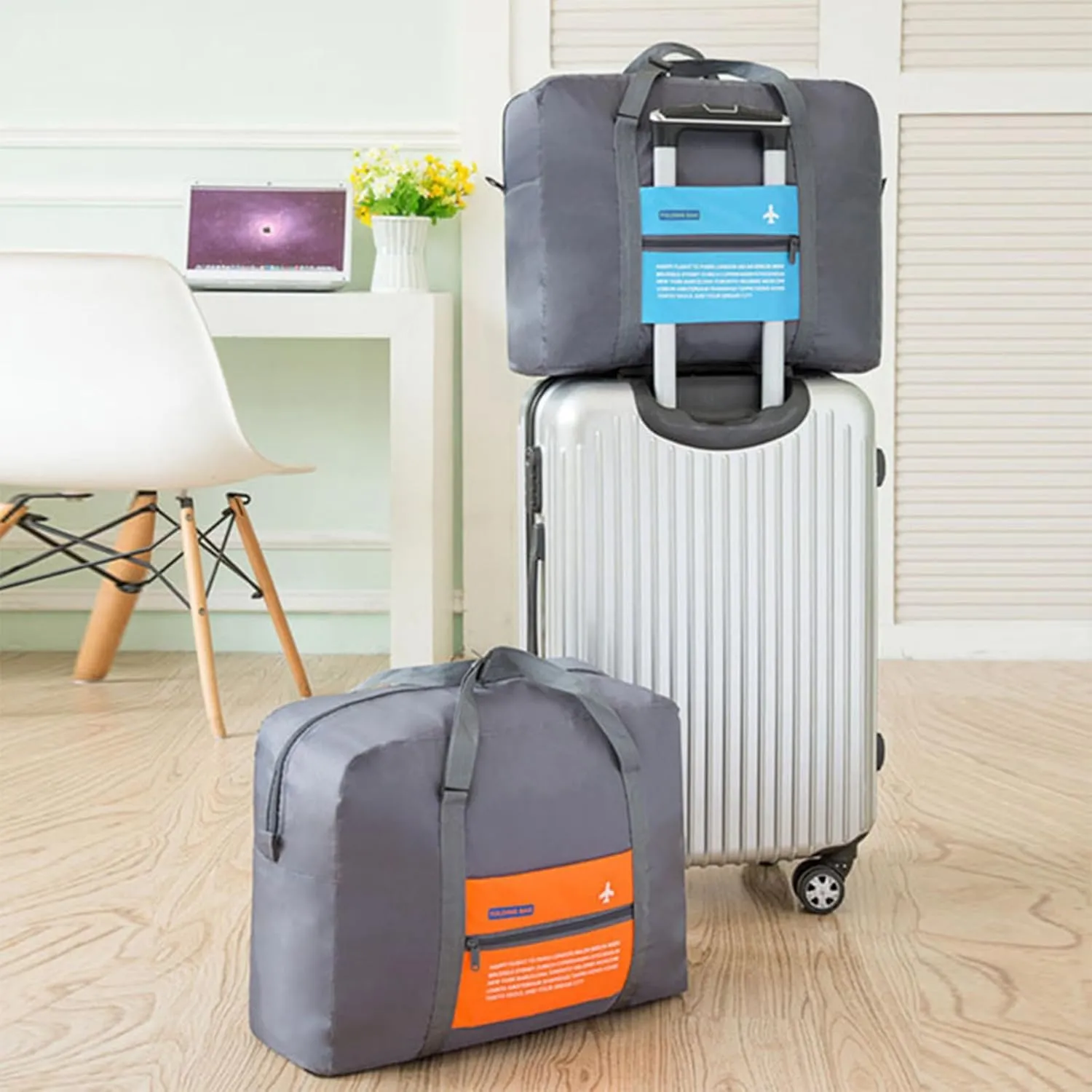 INVODA Travel Duffle Bag 12PCS Foldable for Women and Men - Lightweight Luggage, Personal Item for Airlines, Weekender Overnight Tote Carry-on (12PCS)