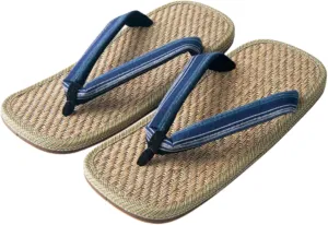 IPPINKA Japanese Setta Sandals, Traditonal Cotton Textile Straps, Handmade in Japan, Size 8 Men/Women 9.5
