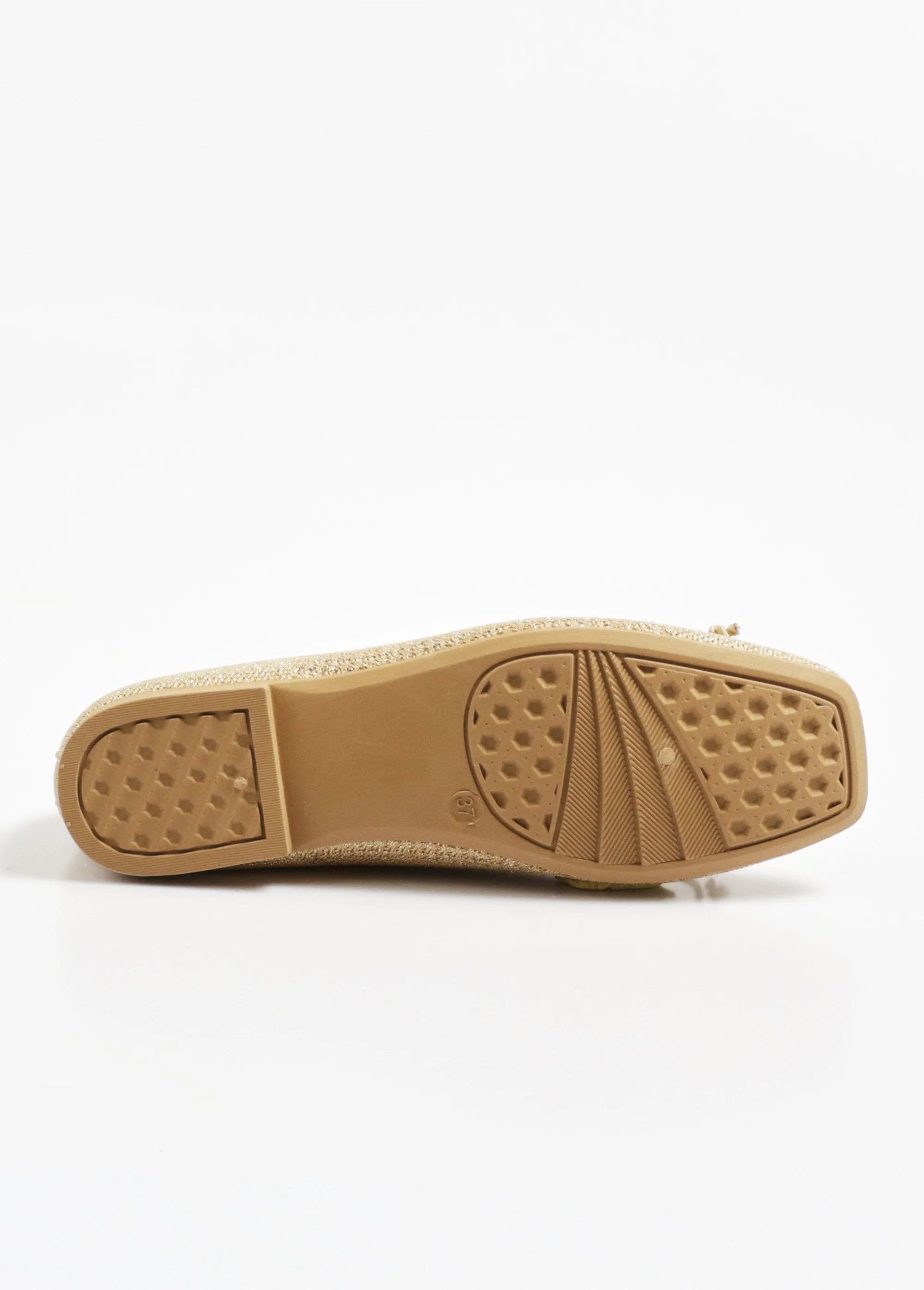 Iridescent mesh flat ballerinas