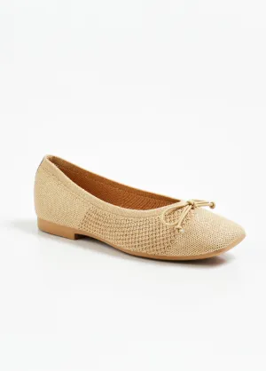 Iridescent mesh flat ballerinas