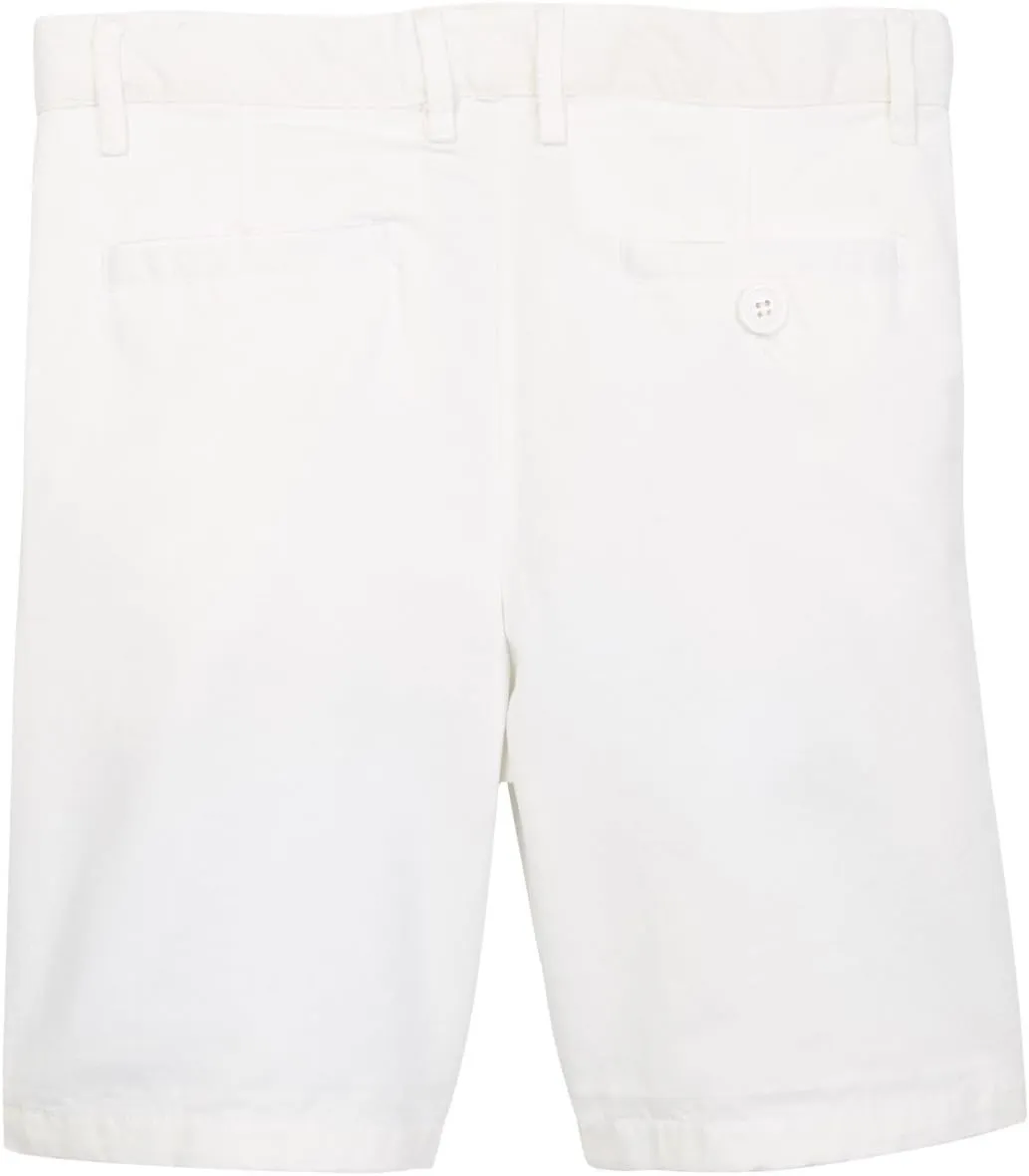 Isaac Mizrahi Boy's Slim Fit Flat Front Adjustable Waist 100% Cotton Shorts- Colors