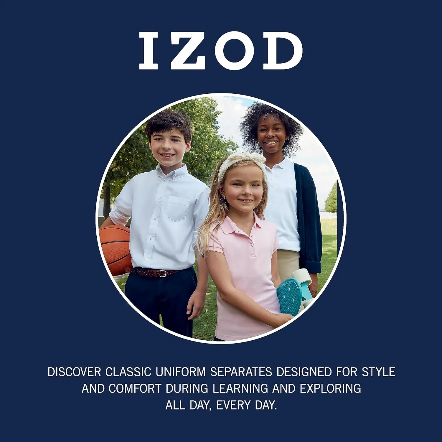 IZOD Men's Young Uniform Twill Khaki Pants, Flat Front & Comfortable Waistband, Stretch Fabric