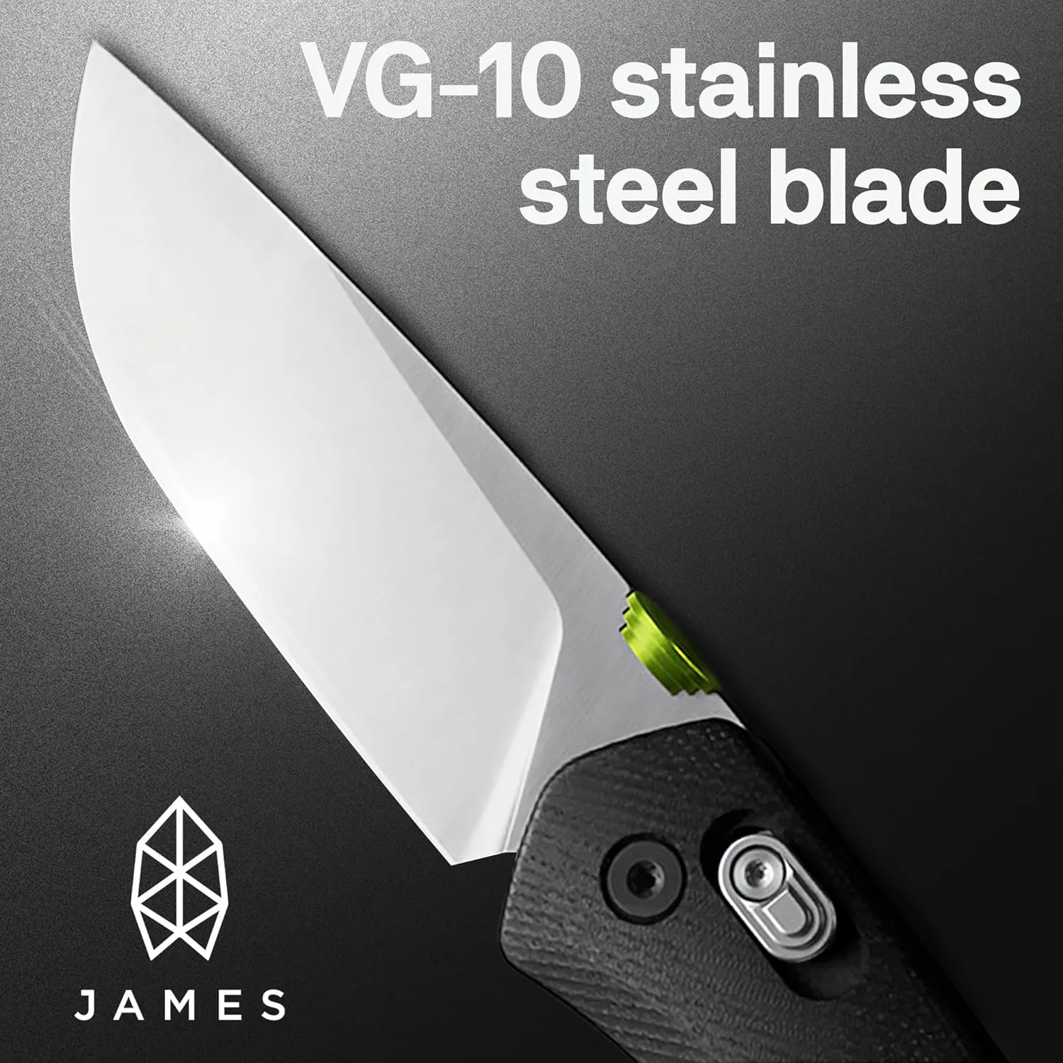 JAMES° The Carter Folding Pocket Knife Built for EDC Featuring a Slide Lock, 2.8" Black Corrosion-Resistant Stainless Steel Blade, Coyote Tan Grip