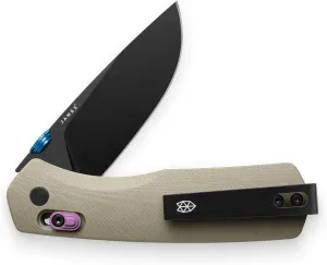 JAMES° The Carter Folding Pocket Knife Built for EDC Featuring a Slide Lock, 2.8" Black Corrosion-Resistant Stainless Steel Blade, Coyote Tan Grip