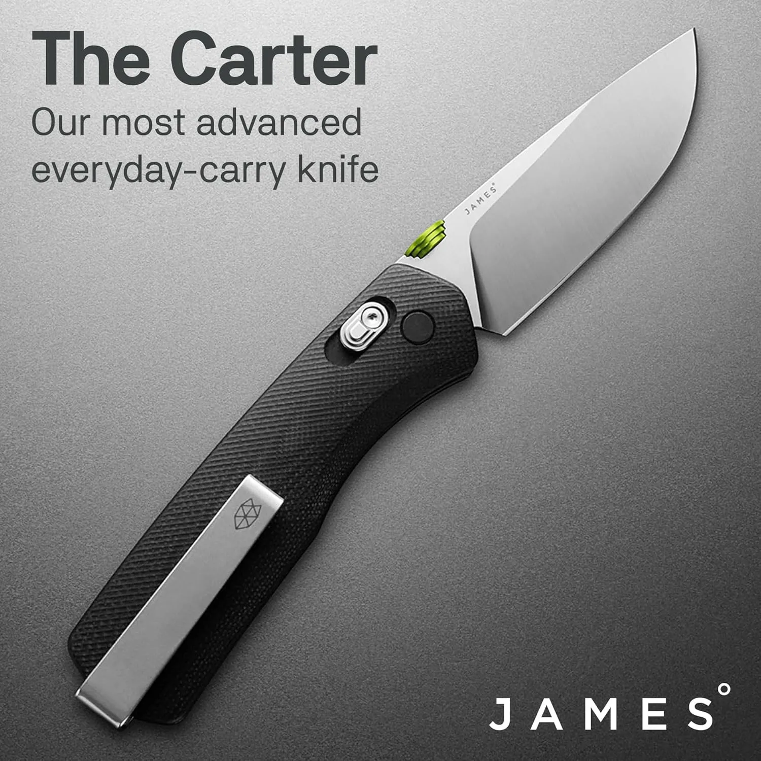 JAMES° The Carter Folding Pocket Knife Built for EDC Featuring a Slide Lock, 2.8" Black Corrosion-Resistant Stainless Steel Blade, Coyote Tan Grip