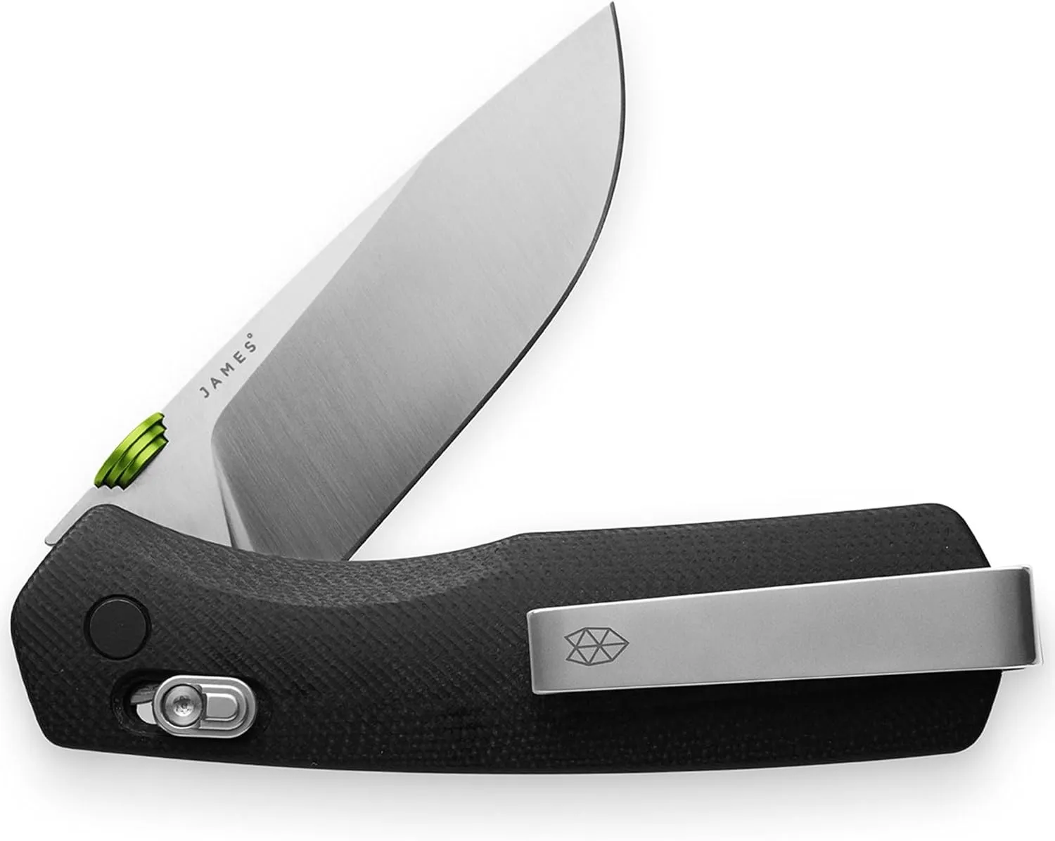 JAMES° The Carter Folding Pocket Knife Built for EDC Featuring a Slide Lock, 2.8" Corrosion-Resistant Stainless Steel Blade, Black Grip