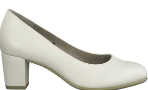 Jana Ladies Ivory Block Heel Court Shoe 22469-411