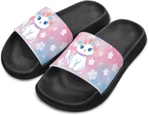 Jeiento Kids Cat Slide Sandals Comfort Sport Slippers Lightweight Non Slip Beach Sandals Children Shower Shoes