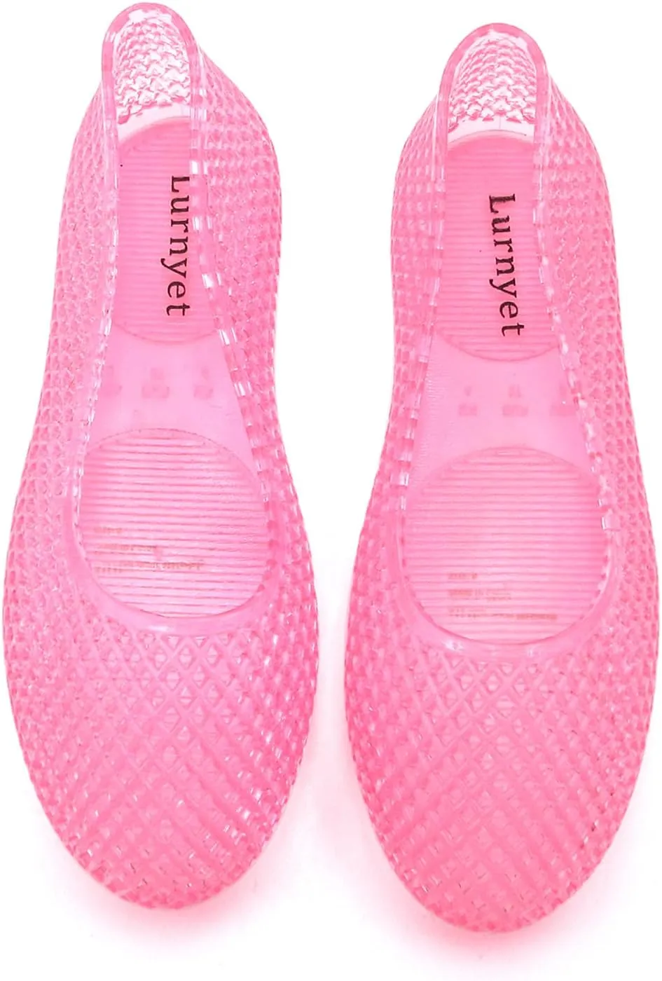 Jelly Mesh Ballet Flats for Women Clear Hollow Jellies Flat Sandals Round Toe Slip On Beach Flat Shoes