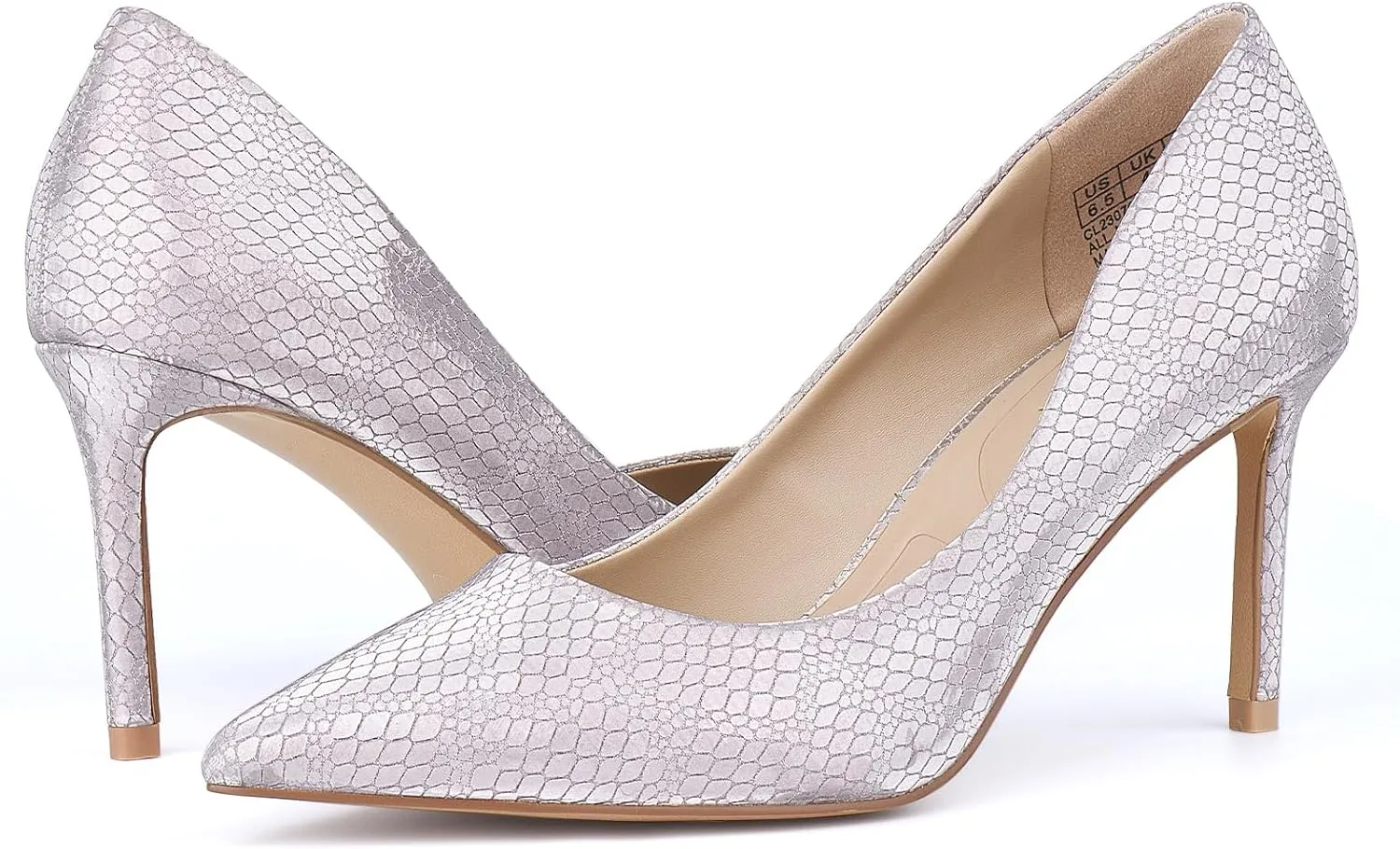 JENN ARDOR Women's Comfortable Stiletto Pumps 3 inch Elegant Gorgeous Closed Pointed Toe Slip On Solid High Heels for Ladies Wedding Dress Shoes