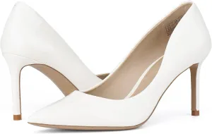 JENN ARDOR Women's Comfortable Stiletto Pumps 3 inch Elegant Gorgeous Closed Pointed Toe Slip On Solid High Heels for Ladies Wedding Dress Shoes