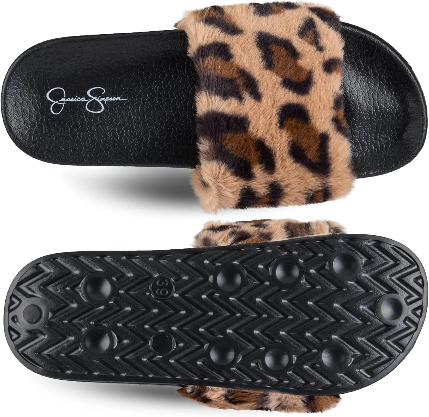 Jessica Simpson Women's Plush Single Band Slide Slipper