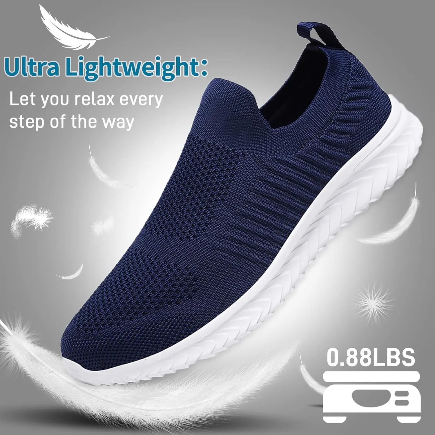 JIAFO Mens Shoes Walking Shoes for Men Mens Slip On Shoes Sneakers for Men, Casual Athletic Running, Lightweight Breathable Mesh Knit