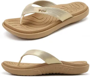 jiajiale Womens Fashion Orthotic Flip Flops Ladies Slip On Lightweight Comfortable Thick Cushion Yoga Mat Thong Sandals With Plantar Fasciitis Arch Support