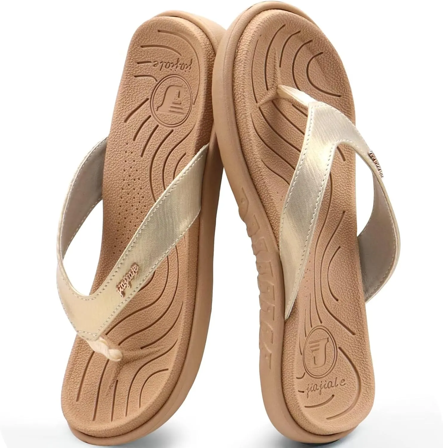 jiajiale Womens Fashion Orthotic Flip Flops Ladies Slip On Lightweight Comfortable Thick Cushion Yoga Mat Thong Sandals With Plantar Fasciitis Arch Support