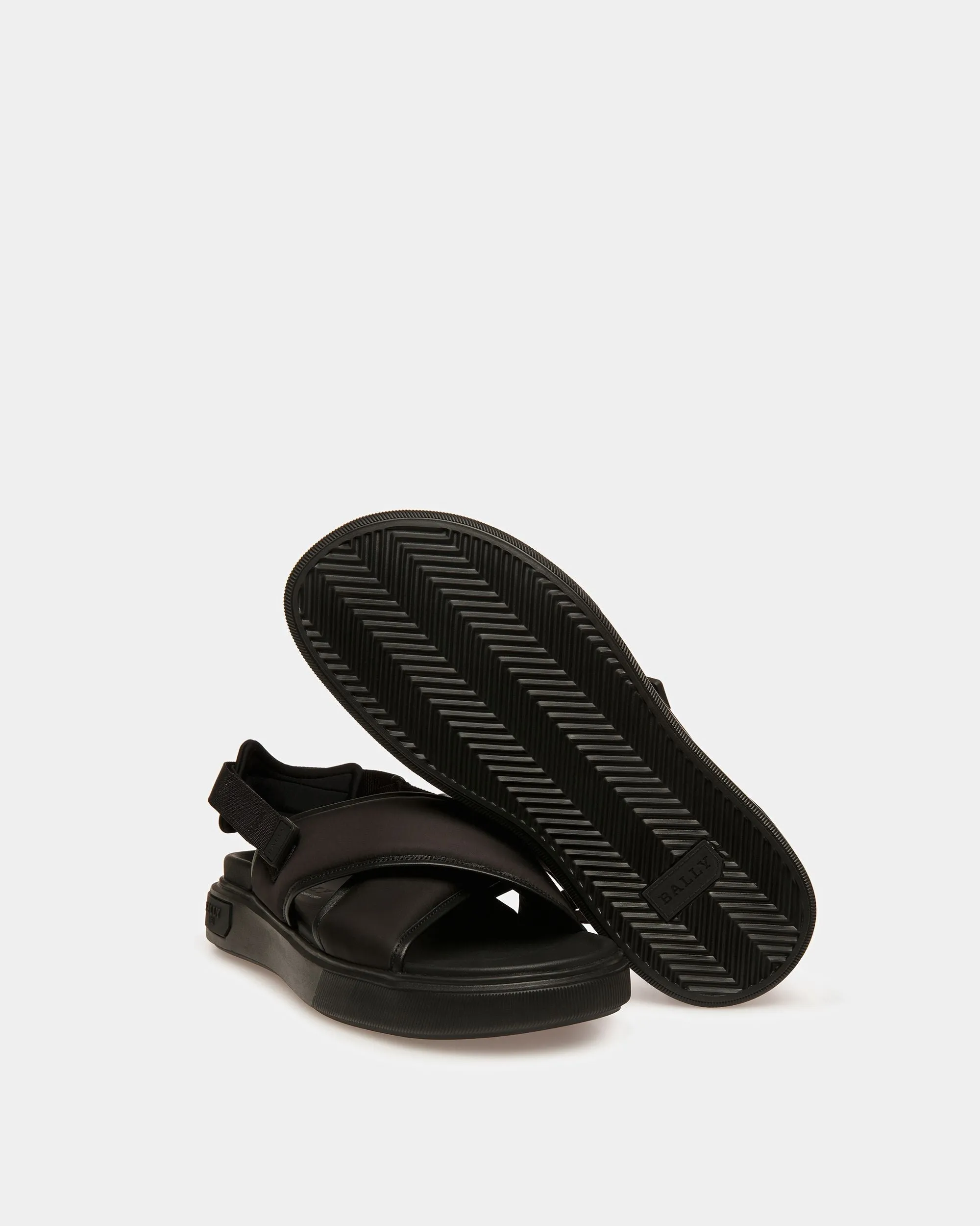 Jodye Leather And Nylon Sandals In Black