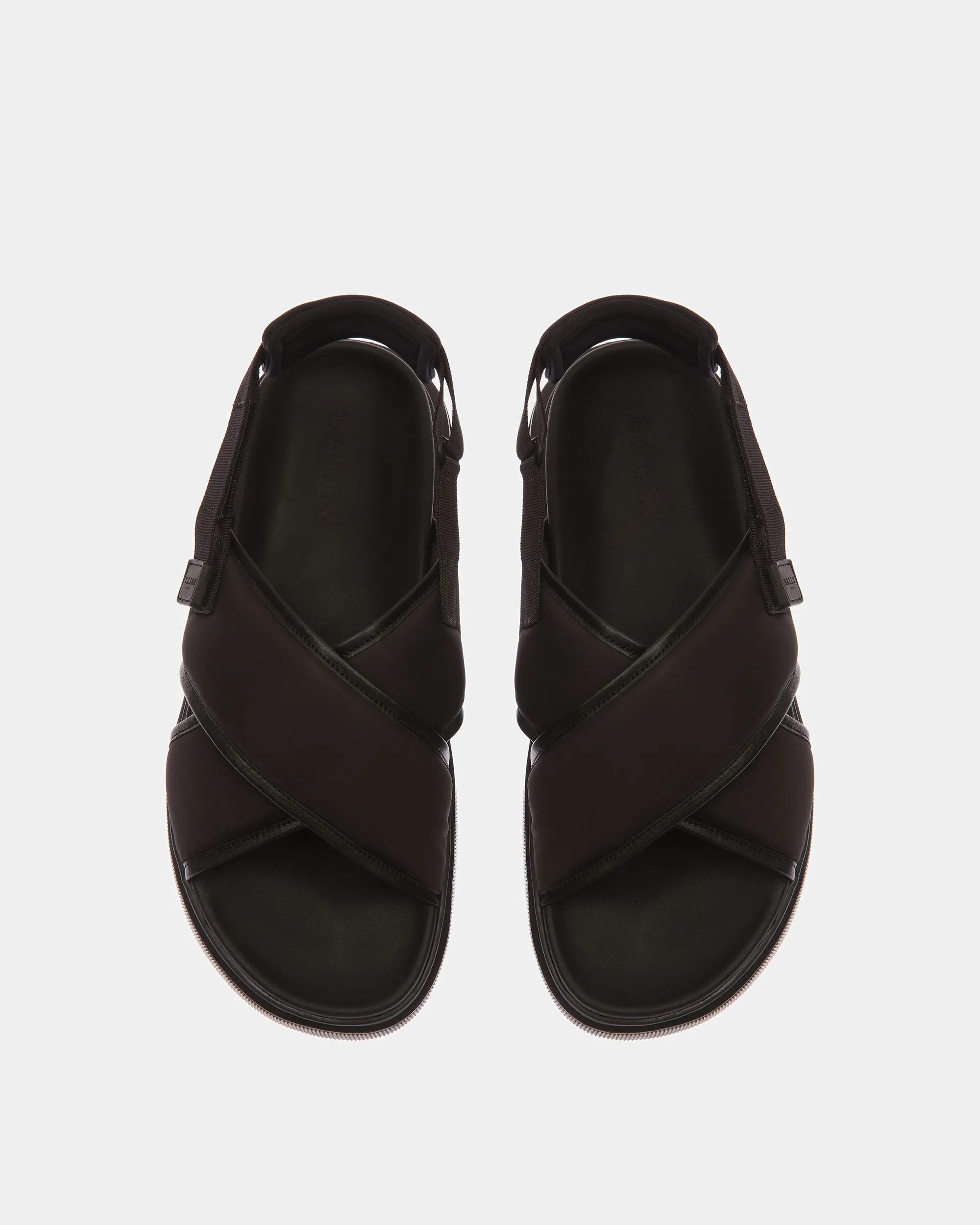 Jodye Leather And Nylon Sandals In Black