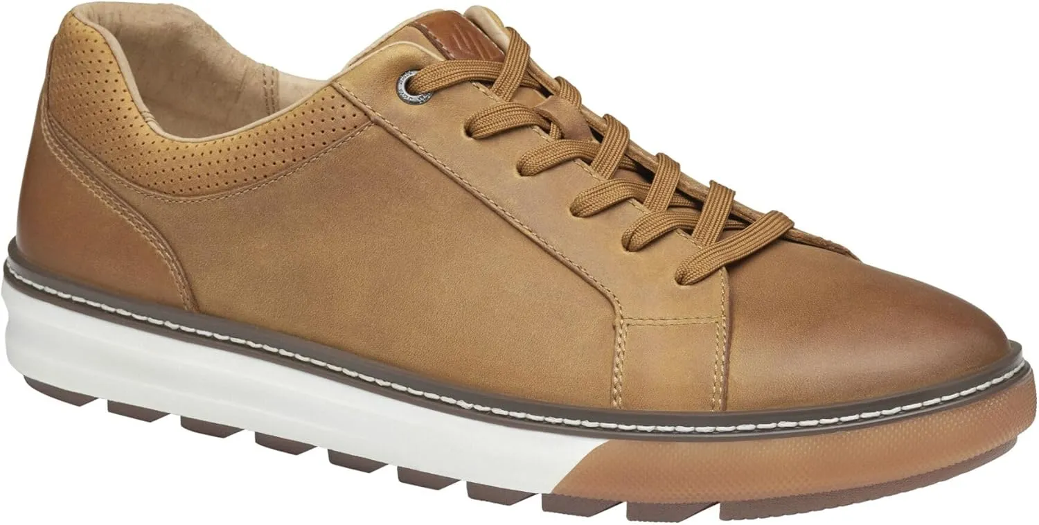 Johnston & Murphy Men's McGuffey Lace-to-Toe Shoe, Classic Lightweight Leather Sneaker