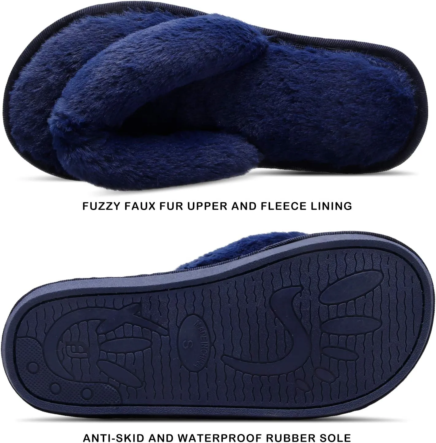 JOINFREE Women's Bedroom Slippers Comfort Four Season Classy Indoor Spa Slide Shoes