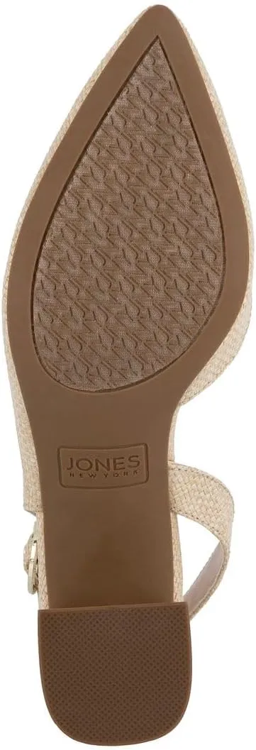Jones New York Women's Patent Slingback Heeled Sandals | Block Heel Dress Shoes with Buckle | Open-Toe/Closed-Toe Elegant & Comfortable Footwear for Formal Events, Parties & Weddings