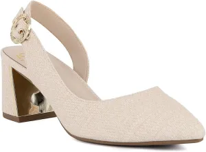 Jones New York Women's Patent Slingback Heeled Sandals | Block Heel Dress Shoes with Buckle | Open-Toe/Closed-Toe Elegant & Comfortable Footwear for Formal Events, Parties & Weddings