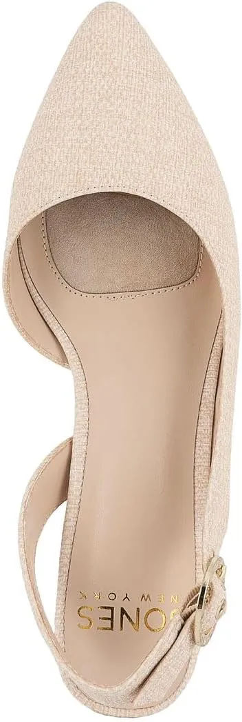 Jones New York Women's Patent Slingback Heeled Sandals | Block Heel Dress Shoes with Buckle | Open-Toe/Closed-Toe Elegant & Comfortable Footwear for Formal Events, Parties & Weddings
