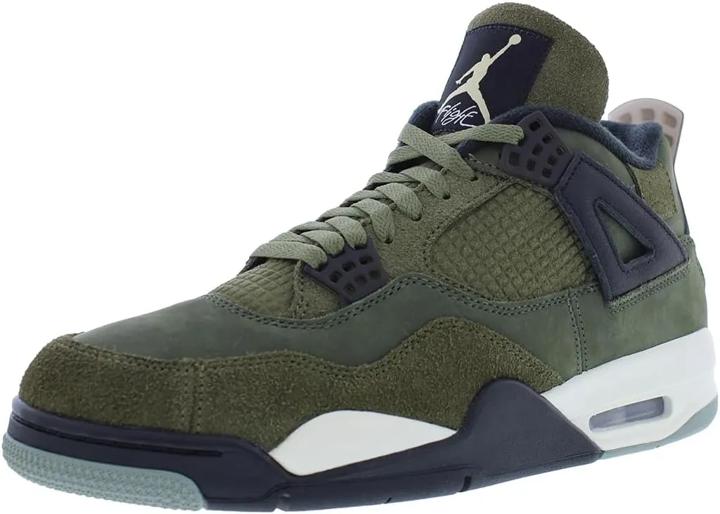 Jordan Mens Air 4 Craft Medium Olive - Medium Olive/Pale Vanilla-Cargo Khaki-Black-Sail - Size 10.5