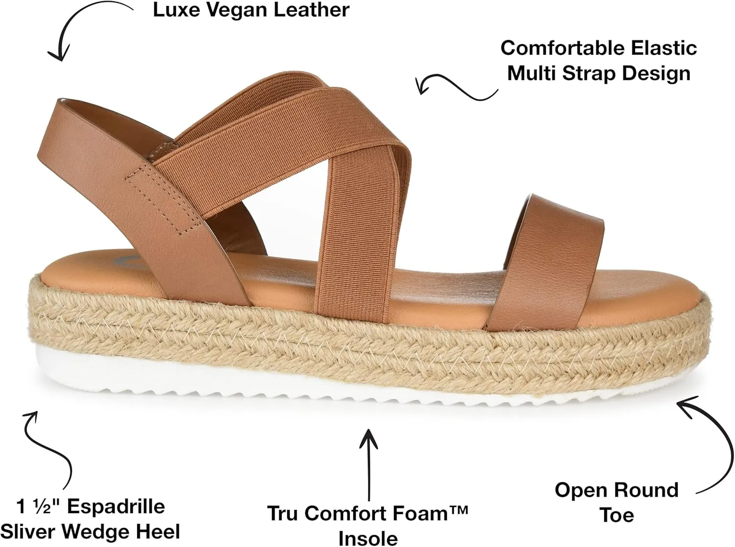 Journee Collection Women's Caroline Wedge Sandal