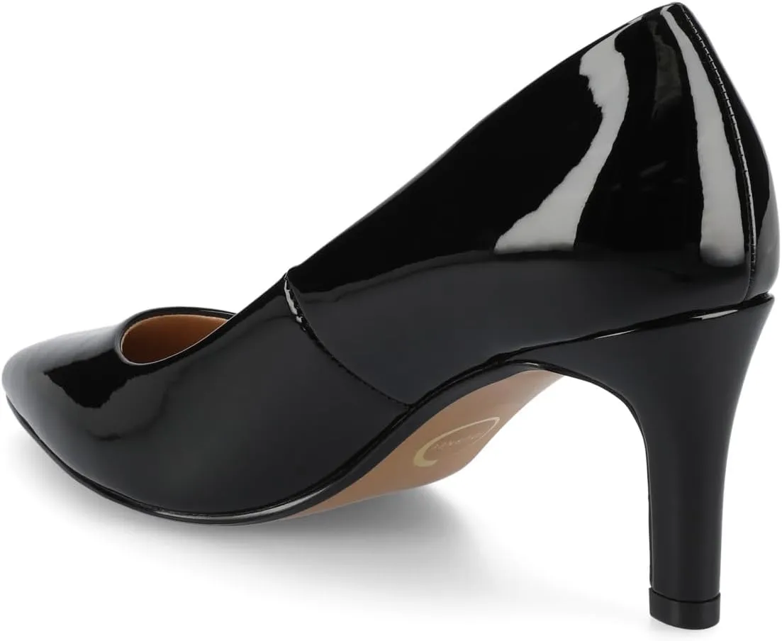 Journee Collection Womens Scylee Stiletto Heel Dress Pumps Cushioned Slip On Pointed Closed Toe Fashion Shoe