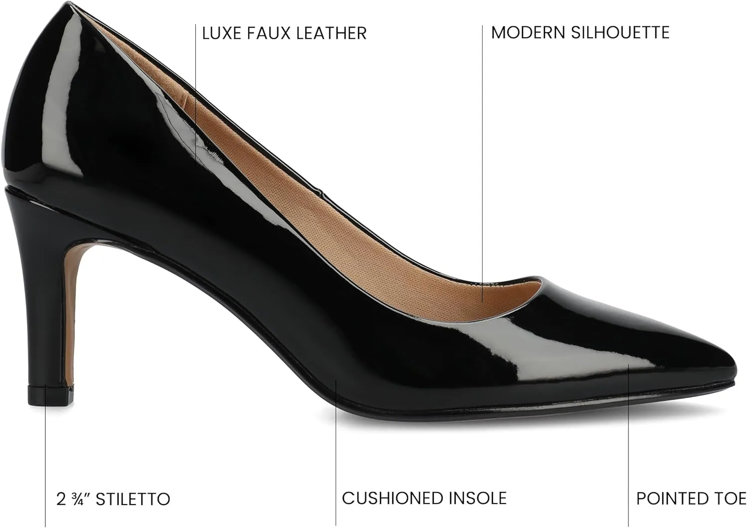 Journee Collection Womens Scylee Stiletto Heel Dress Pumps Cushioned Slip On Pointed Closed Toe Fashion Shoe
